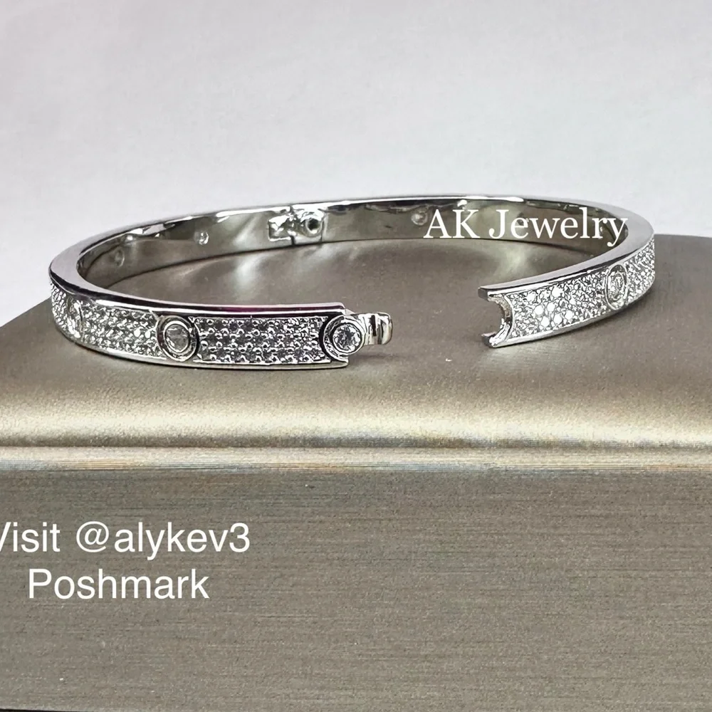💎LUXURY SNAP Pave Diamond Style Design Bracelet, Bangle, Cuff, Click Snap